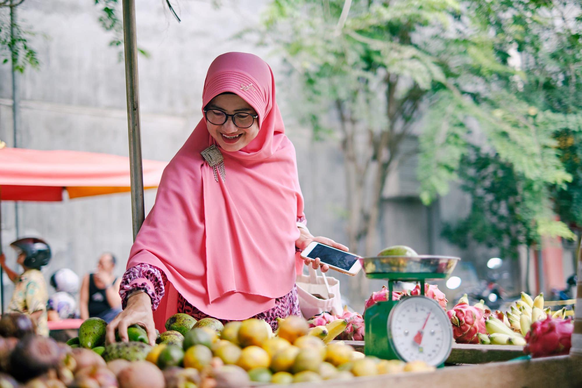 Senior Muslim Women Grocery Shopping for Ramadan